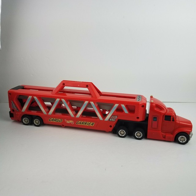 Vintage 1997 Hot Wheels Cargo Carrier Red Mattel 2 level Car