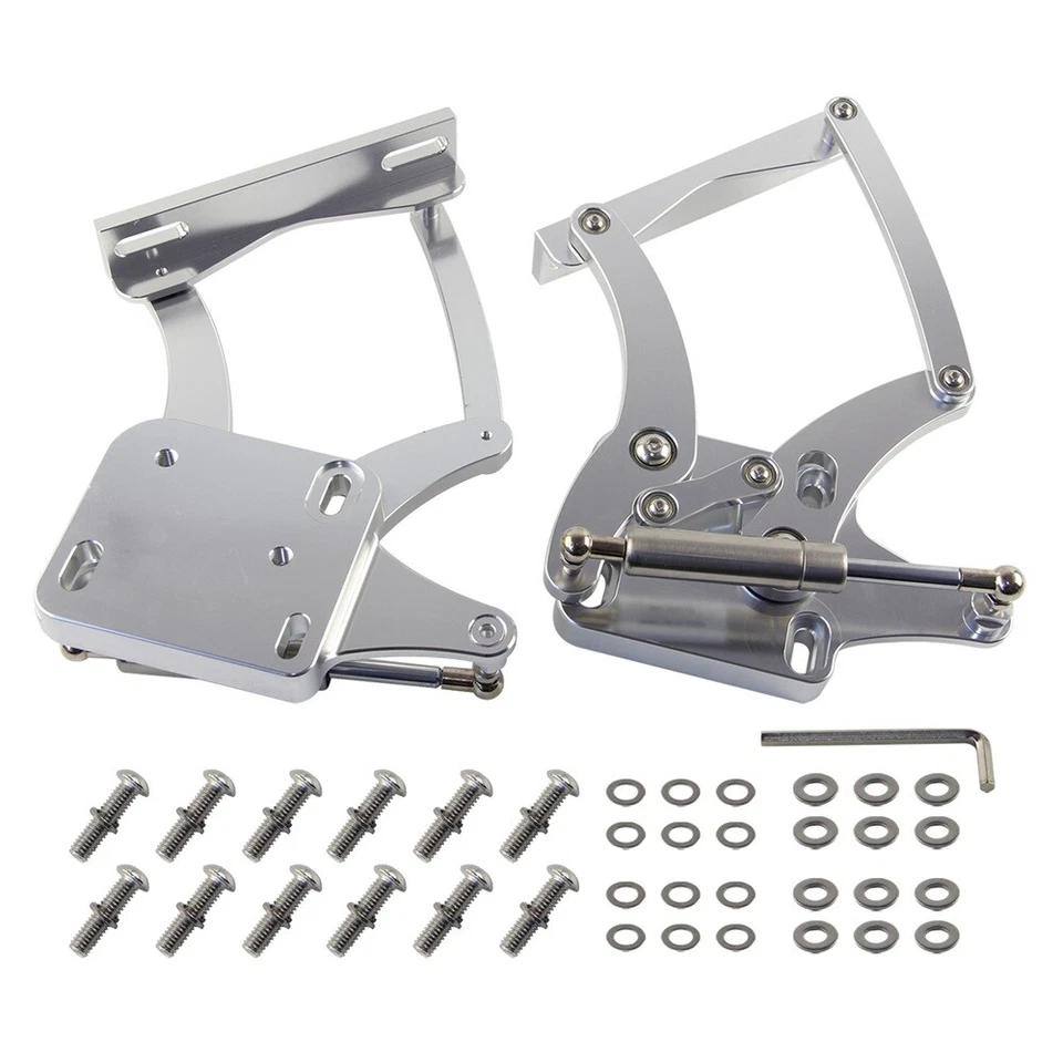 Billet Hood Hinge Kit Left and Right Side For Ford Mustang 1964-1966 Silver - Image 2 of 4