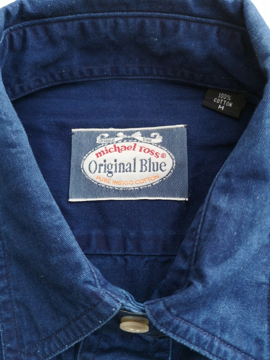 michael ross Original Blue ケーブル編みセーター M Vintage Michael 