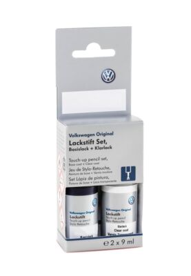 Original Volkswagen Lackstift Set Deepblack Perleffekt Basislack und Klarlack