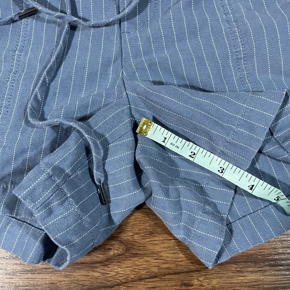 Pantalones Cortos Banana Republic Rayas Cordón Informales Talla XS Azul Bolsillos Foto 4 de 4