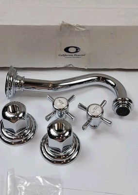 California Faucets TO-V3402-7-PC Wall Faucet TRIM 2 Handle Vessel Sink Cardiff