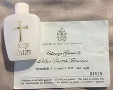 Blessed By Pope Francis 2015 Holy Water  Proof Of Blessing Jubilee Year ✝️ 2 oz.
