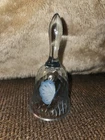 4 1/2 INCH FENTON HANDPAINTED BUTTERFLY BELL SIGNED Freda