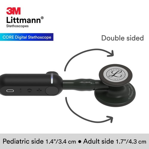 3M™ Littmann® CORE Digital Stethoscope, Black Chestpiece, Tube, Stem - Picture 6 of 8
