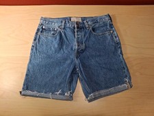 Everlane Denim Shorts size 27 Raw Hem Organic Cotton Button Fly Relaxed Straight