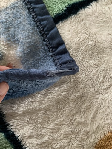 Salopette orsacchiotto jeans blu vintage aereo giocattoli raso peluche coperta bambino *indossata - Foto 5 di 9