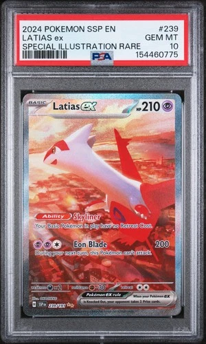2024 Pokemon Surging Sparks Latias Ex #239 GEM MT PSA 10 Special Illus Rare