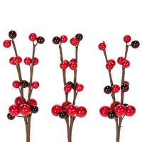 KüNstlicher Deko-Zweig Mit Beeren FüR Weihnachtliche Arrangements, 6 StüCk