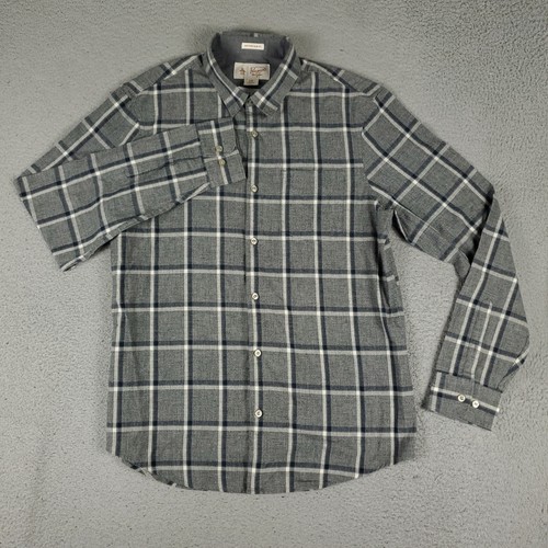 Camisa Original Pingüino Para Hombre Grande Gris Azul A Cuadros Heritage Calce Ajustado Manga Larga - Imagen 2 de 9