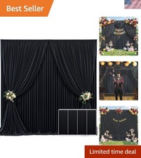 Elegant Black 20ft x 10ft Backdrop for Photography  Parties - 4 Panels Included