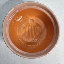 Tumbleweed Pottery Pumpkin Bread Mold Casserole Round Orange Baking Dish 7.75"