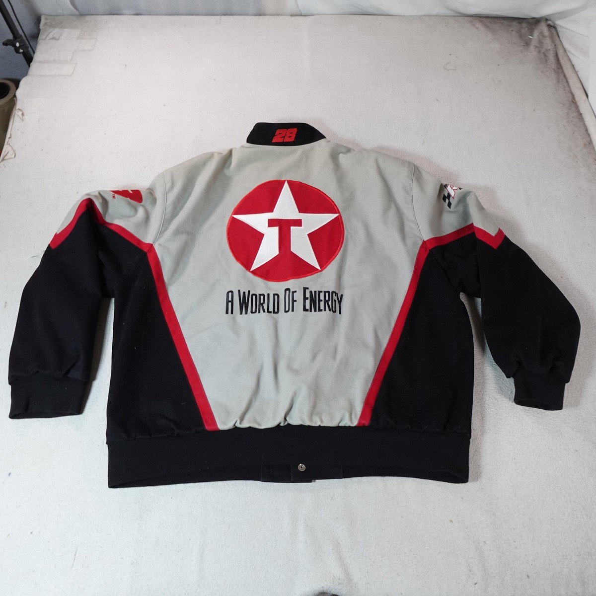 Vintage Ricky Rudd Jacket Mens 2XL Gray NASCAR Texaco Havoline JH