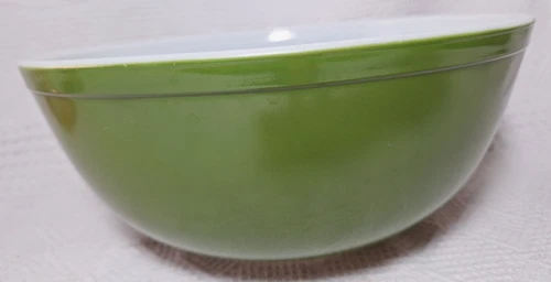 Vintage MCM Large PYREX Nesting Mixing Bowl Deep Green Avocado Verde  #404 4 qt