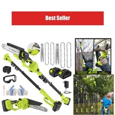 VOERJIA Élagueuse sur Perche 2-en-1 Tronçonneuse 6" & 8" Brushless 2x4Ah