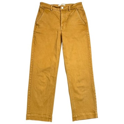 Everlane Mustard Yellow Mid Rise Straight Leg Cropped Jeans Size 4