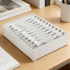 Extra Large Cable Organizer Box with 22 Clear Switch Case Power Cord Organizer D