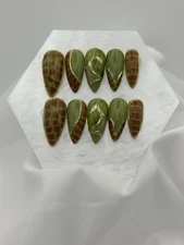 Handmade Gel Press On Nails “Fall Leaves” Sz Sm #0662