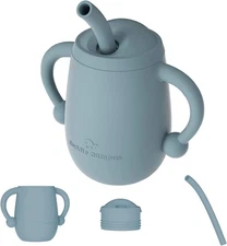 Silicone Baby Training Cup 4oz Straw Open Toddler Sippy Shatterproof 6 Month