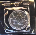 1989 Maple Leaf Royal Canadian Mint Sealed Bullion-0.9999 Silver 1 Oz Art Coin