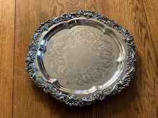 Vintage Sheffield Silver Co. Silver Footed Platter