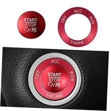 Push Start Stop Button Cover Trim for 2015-2021 Dodge Challenger Dodge RAM Red