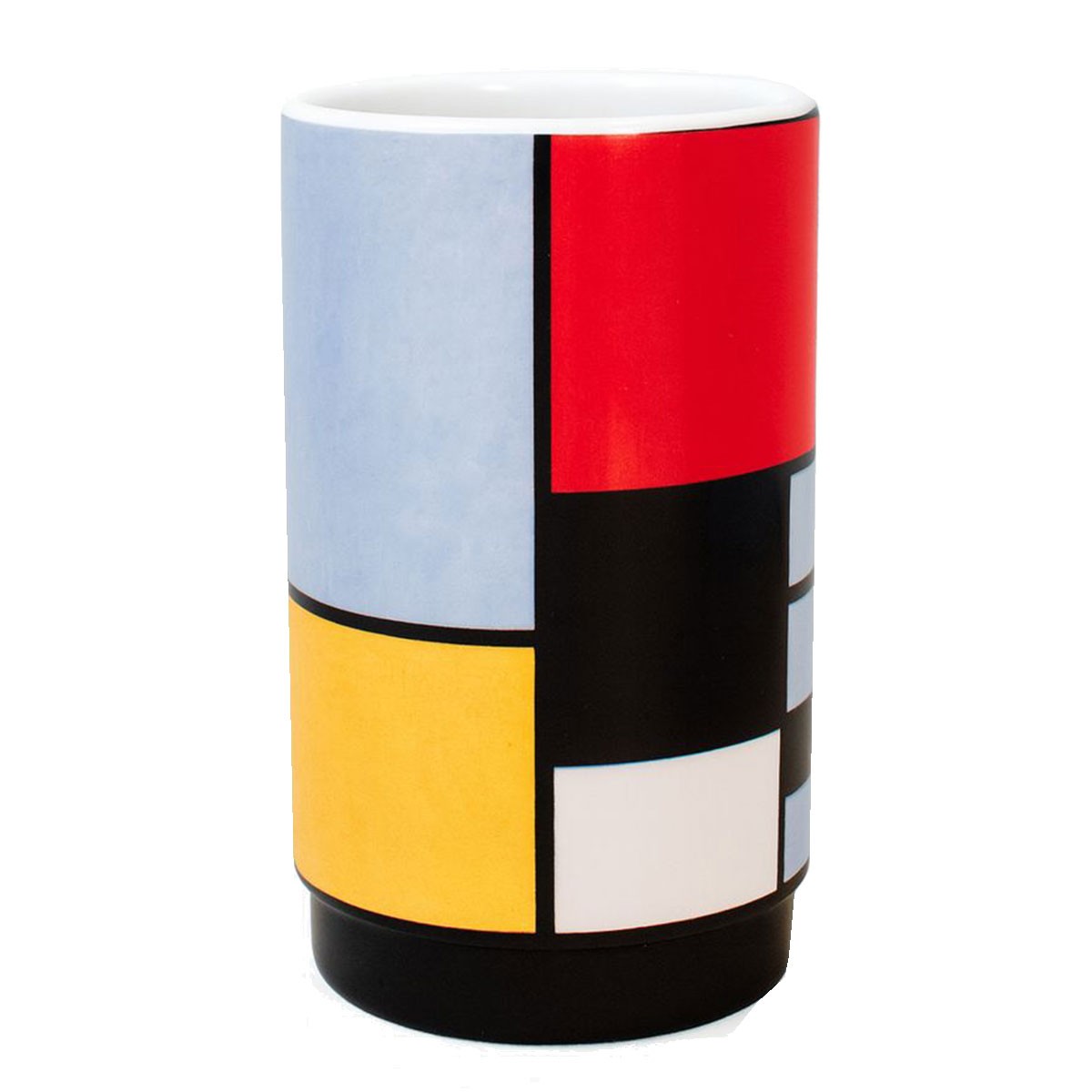 Pot à crayons Mondrian en céramique émaillée aux finitions d'art de luxe