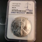 2023  American Silver Eagle S NGC MS70 Early Release Label