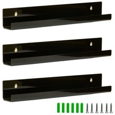3 Pack Vinyl Record Wall Mount Holder-12 Inch Black Acrylic Shelf For Vinyl R...