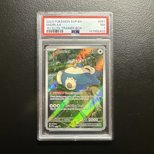 2023 POKEMON SVP EN-SV BLACK STAR PROMO 151 ELITE TRAINER BOX #051 SNORLAX PSA 7