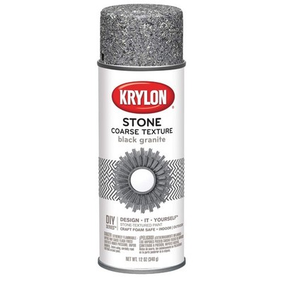 Krylon K18213 Coarse Stone Texture Finish Spray Paint, White Onyx, 12 Ounce 