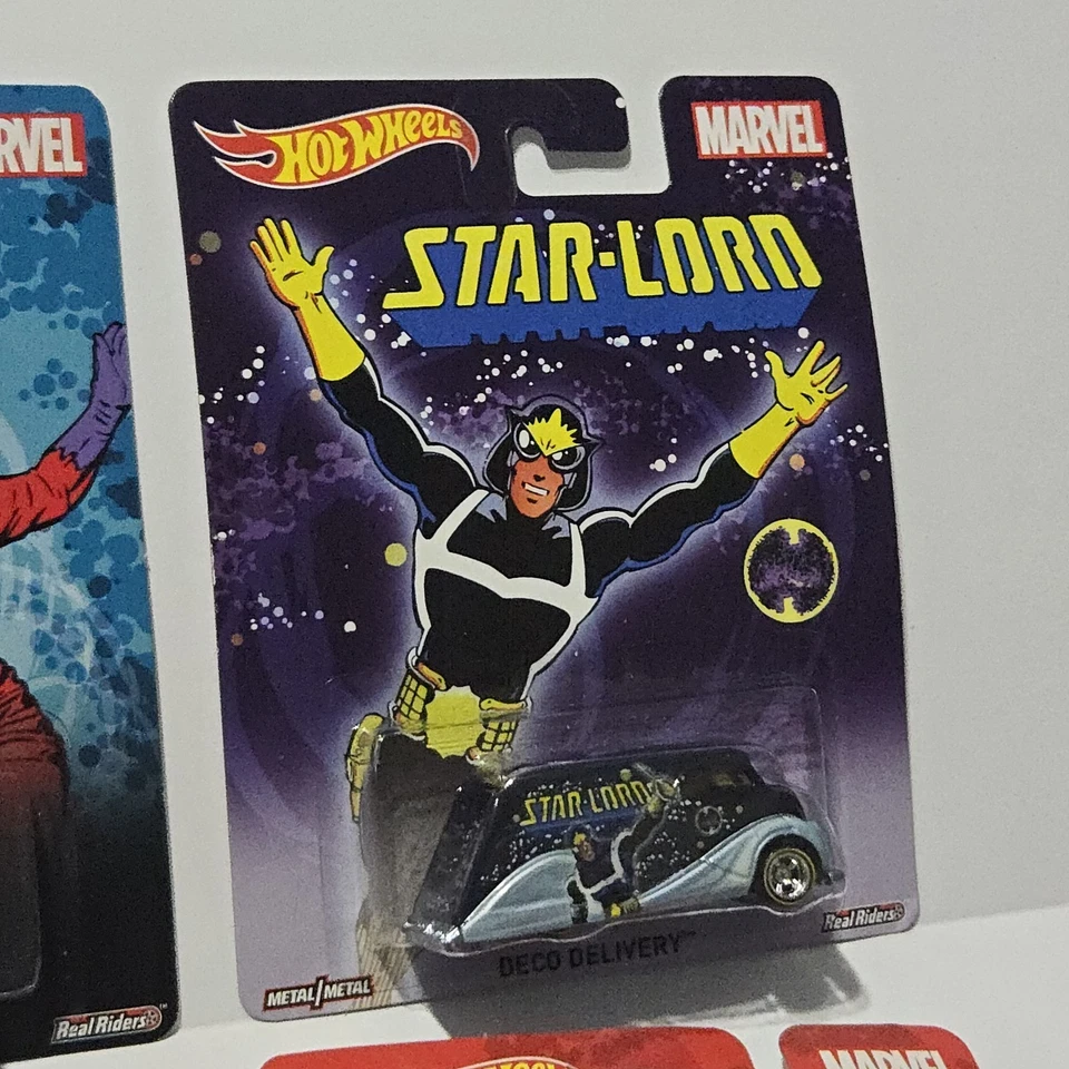 Hot Wheels Marvel Real Riders 2014 Groot Ant Man Starlord Complete Set Of 6 Cars - Image 4 of 4