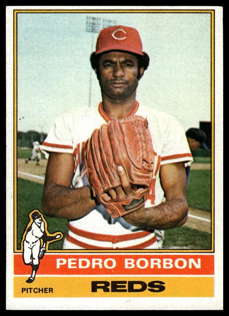 1976 Topps #77 Pedro Borbon Cincinnati Reds Baseball Card