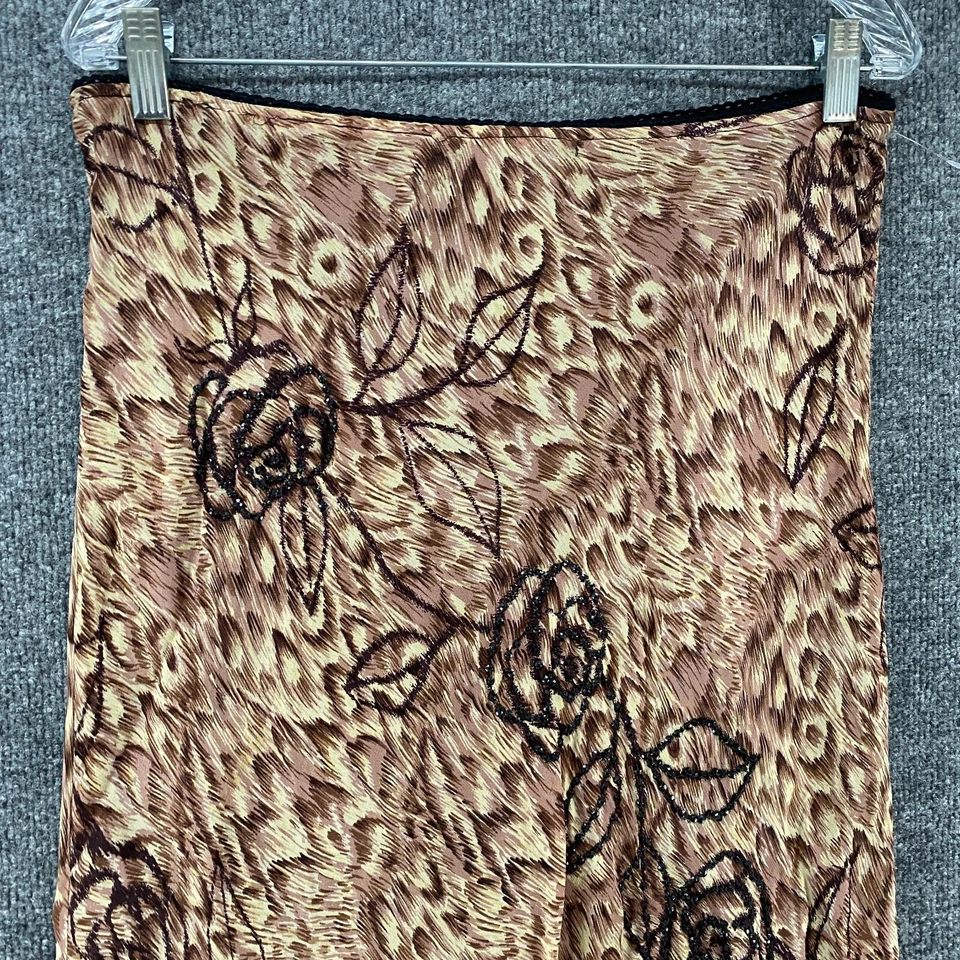 Saia Lola P tamanho L marrom floral puxar fenda assimétrica anos 90 fada grunge Y2K - Imagem 2 de 4