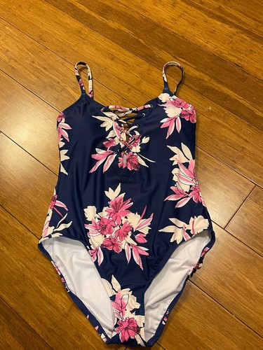 Nautica One Piece Swimwear Size XL PINK 8L006K9X new with tags navy with pink - Picture 2 of 10