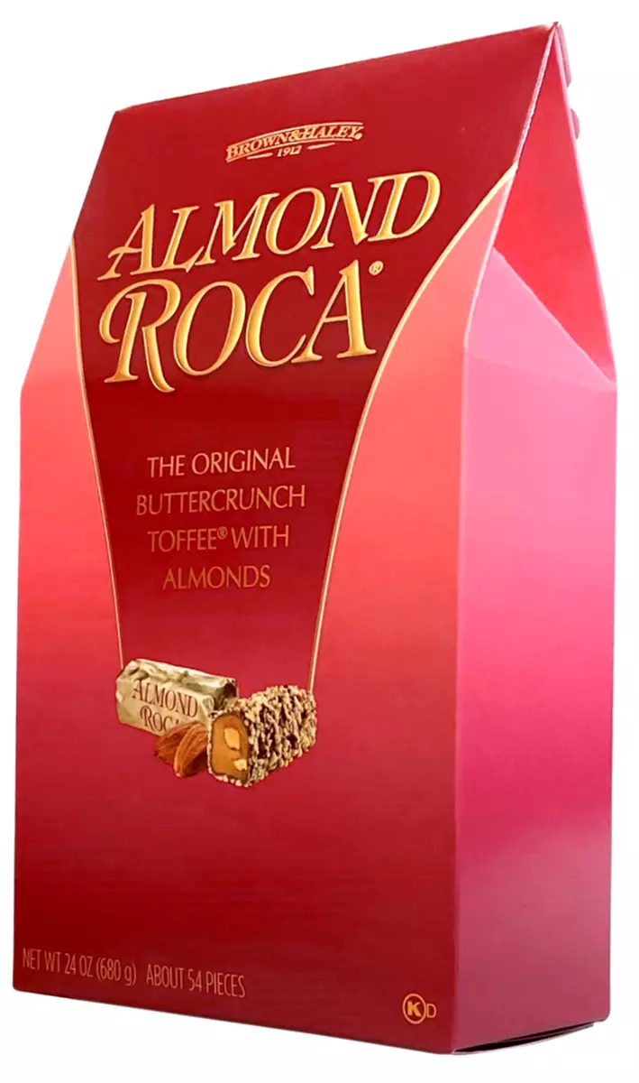 Almond Roca Chocolate Gable Top Box 24 oz Approximately 54 pieces