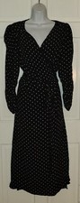 MANGO black Tan Polka-dot Midi Wrap Dress 3XL XXXL