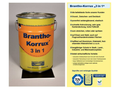 Brantho Korrux 3in1 Rostschutz 5l Metallschutzfarbe Farbauswahl alle Farbtöne