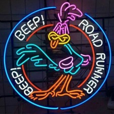 Road Runner Beep Beep Garage 24x24 Neon Light Lamp Sign Auto Classic Vintage