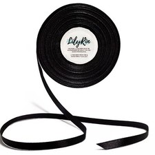 Black Ribbon 1/4 Inches 36 Yards Satin Roll Scrapbooking Halloween