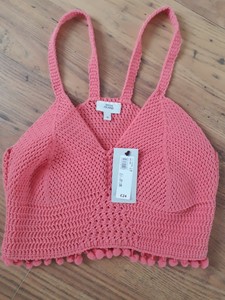 pink crochet top