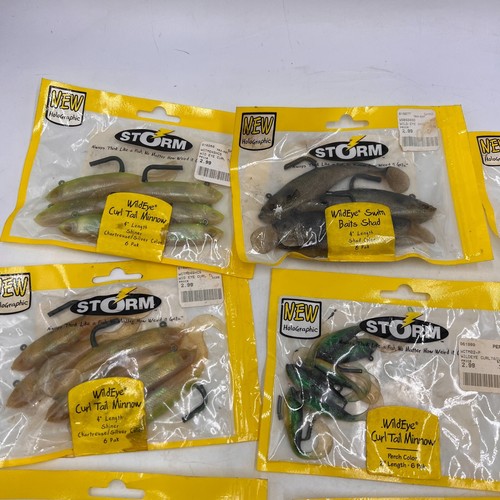LOT of STORM WILDEYE Curl Tail Minnow Swim Bait Shad Packages 2" 3" 4" - Picture 2 of 19