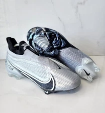 Nike Vapor Edge Elite 360 Flyknit Football Cleats Men's Sz 7.5 Silver AO8276-100