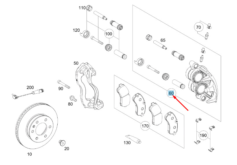 MERCEDES-BENZ SPRINTER W907 Front Left Brake Caliper A9074212400 