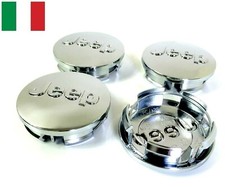 4 Tappi Coprimozzo Cerchi Lega per Jeep Renegade Wrangler Cherokee 63mm Cromati