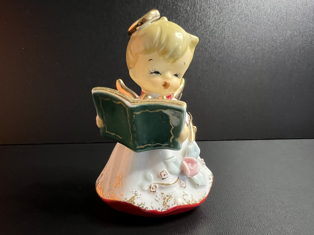 Vintage LEFTON Naughty Choir Angel Boy Figurine Book Gold Slingshot