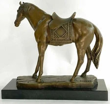 Statue Sculpture Horse Wildlife Art Deco Style Art Nouveau Style Bronze Figurine