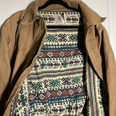 VTG Carhartt JS2006 Santa Fe Western Aztec Lined Jacket Men's