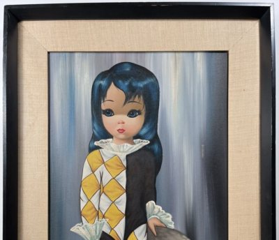 EDEN BIG EYE GIRL PORTRAIT MARGARET KEANE STYLE VINTAGE 60S MCM