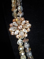 Necklace Layered Rhinestone Snowflake Pendant Beaded Winter Spring Wedding